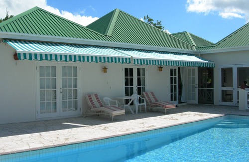 Cotton Ground Villa | Villa con gran piscina, terraza con vistas proyectará Caribe.