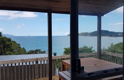 Langs Beach Casa | Virtually beachfront family bach, secluded Ding Bay (Langs)