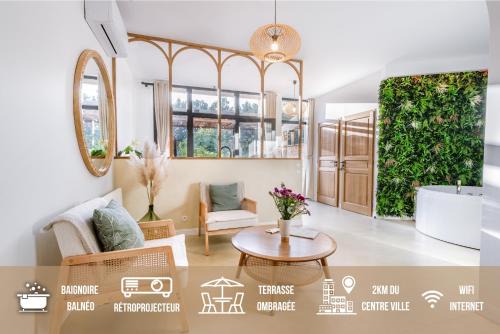 ÉROS - Loft entier avec Balnéo & Rétroprojecteur