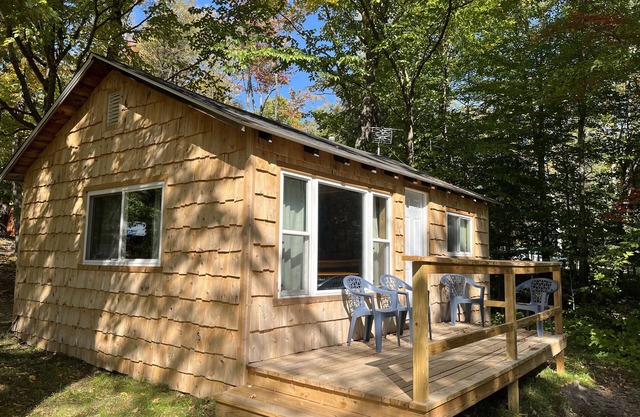 1 bedroom lake view cabin. Pet friendly.
