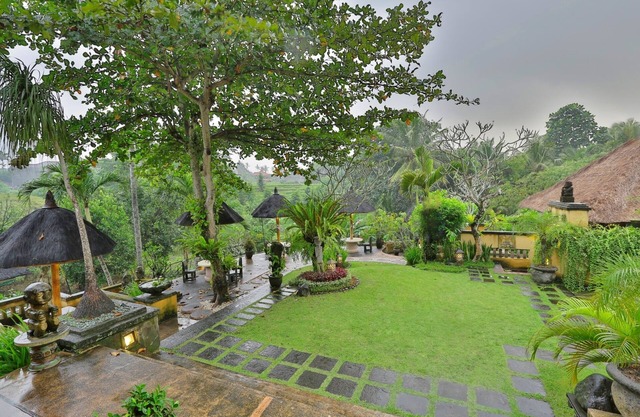 Balcón privado de 1 habitación cerca de Ubud con vistas a los jardines y arrozales