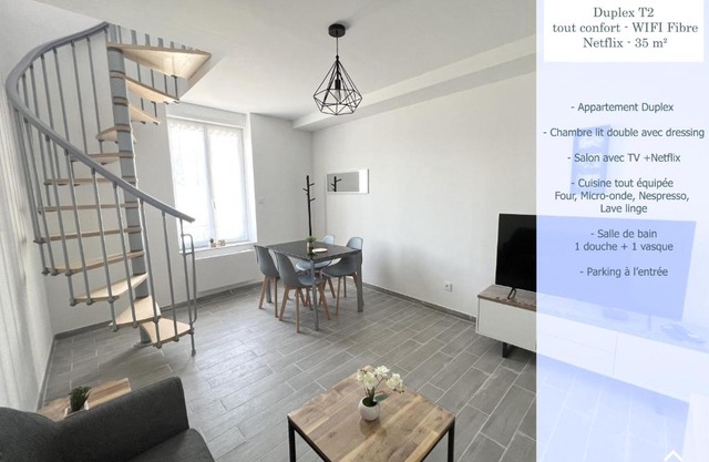 180B - Duplex T2 Tout Confort - Wifi Netflix
