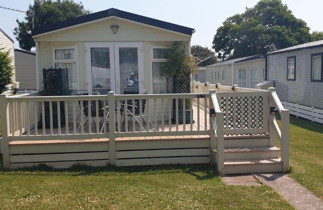 2 bed pet friendly caravan at Hoburne Devon Bay with decking