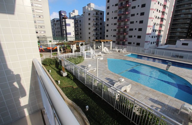 Apt Praia Grande Ocian / 2 camas 1 suite / 50m playa / piscina, cancha, juegos