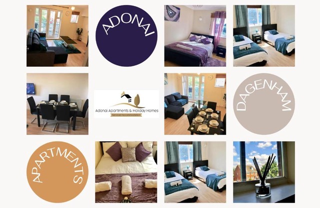 2 Bedroom Apartment at Dagenham , Adonai Serviced Accommodation, Free WiFi and Parking