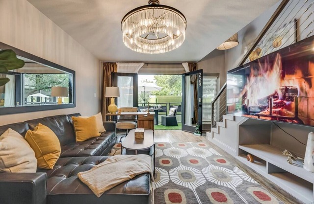 2-level luxury loft with pool, private patio, and historic charm.