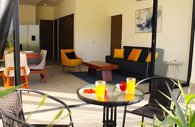 2BR Planta Baja/Balcón Alberca Playa a minutos