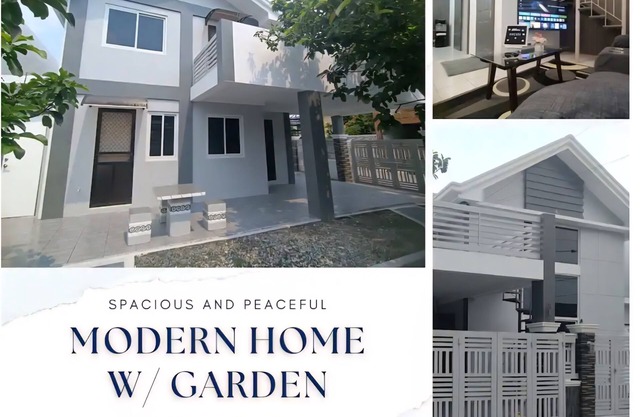 3-bedroom house with a garden, located in a safe, guarded village, with AC.