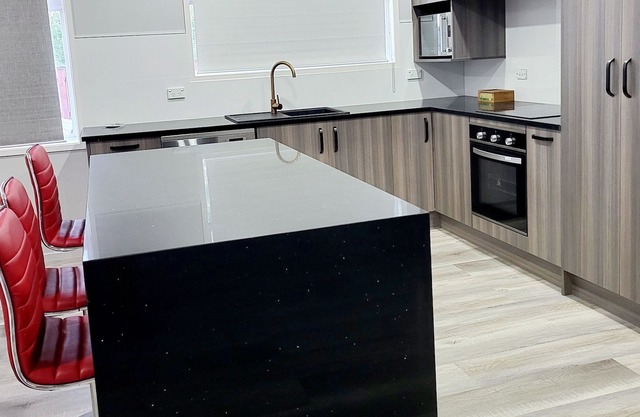 3 Bedroom modern house + large living area newly renovated, close to a lake.