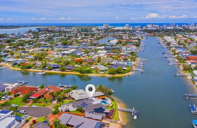 4 bedroom with large water frontage and pool