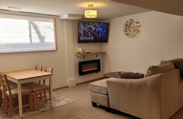 5 minute walk to Henderson Lake! Cozy 3 bedroom basement suite w/private patio.