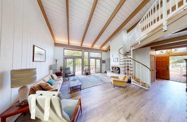 6 acre Mid-century style family estate w/private orchard and valley views.