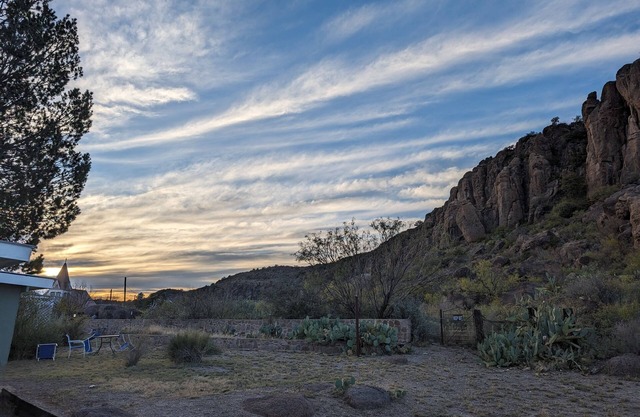 A cozy Inn nestled against Sleeping Lion Mountain in beautiful Ft Davis Tx.