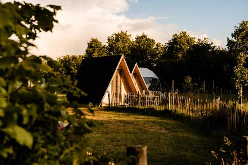 A-Frame Vijverhuisje met uitzicht over de vijver