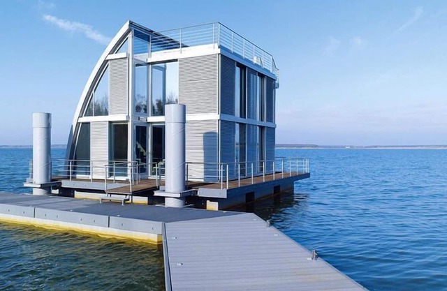 Una casa de vacaciones en Geierswalde con terraza en la azotea