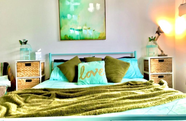 A Little Bit Beachy Modern Guest Room and Private Toilet
