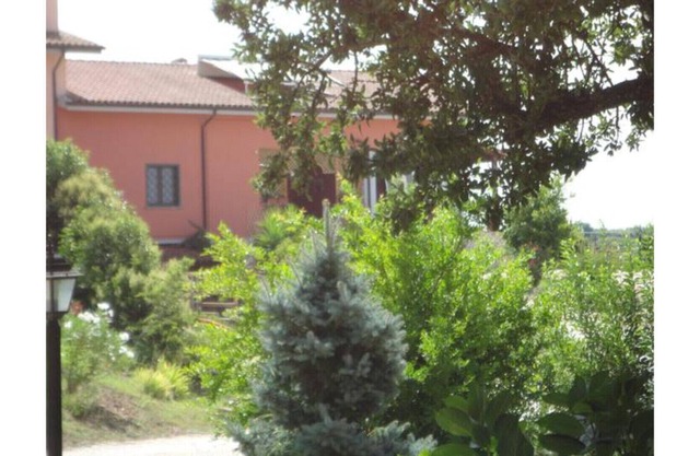 Unas vacaciones relajantes en la vegetación de un gran jardín con árboles.