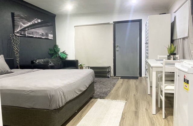 A room designed with a motel concept in a residential area.