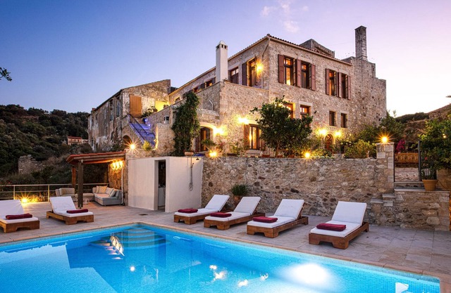 A unique historical manor offers high quality interior and panoramic sea views.