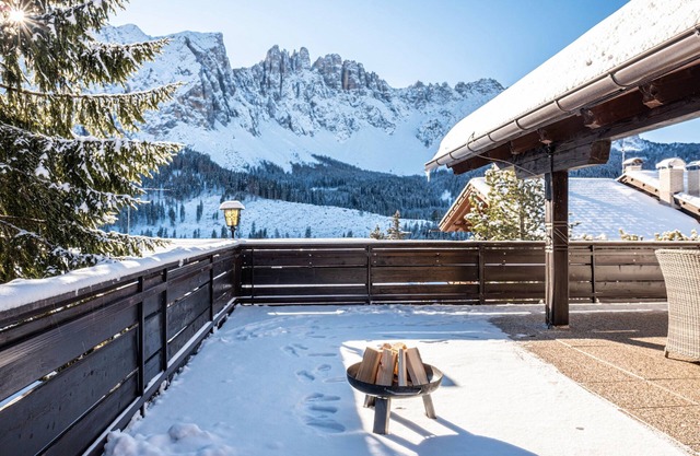 Apartamento Karersee con vistas a la montaña, sauna compartida, balcón y Wi-Fi