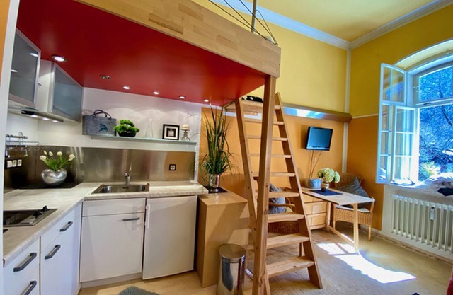 Apartment living room and bedroom with bunk bed, 20 sqm, App. 102