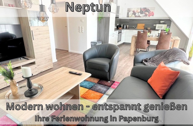 Apartment "Neptun" Papenburg 2SZ EBK Modern bathroom Large roof terrace New building