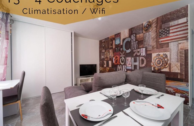 Appartement T3 climatisé, Wi-Fi