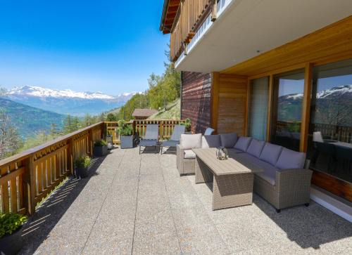 Appartement Tsandelanne avec terrasse panoramique, Val d'Hérens