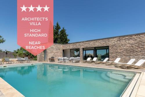 Architect-Designed Villa with Heated Pool for 10 Guests!