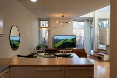 Architectural townhouse with sauna and patio