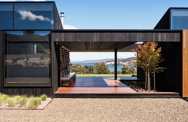 Architecturally designed home overlooking Port Cygnet and the countryside.