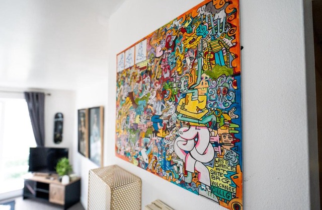 Artistic stunning apartment city view