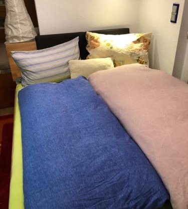 Aussichtszimmer mit modernem Glasbad und Balkon