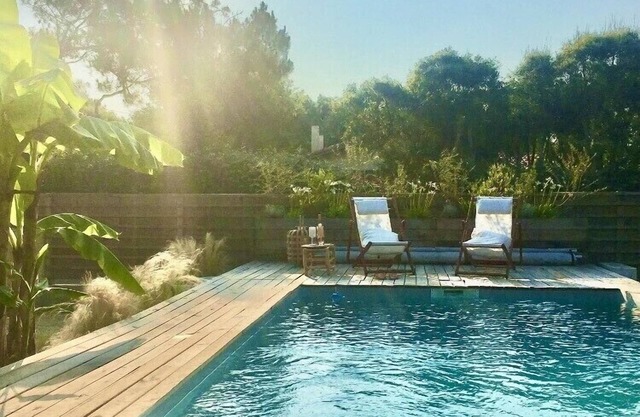 Playa Estagnots, piscina climatizada, jardín íntimo, villa coup de coeur.