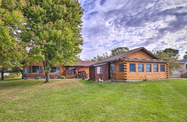 Beachfront Lake Michigan Log Cabin with Sauna!