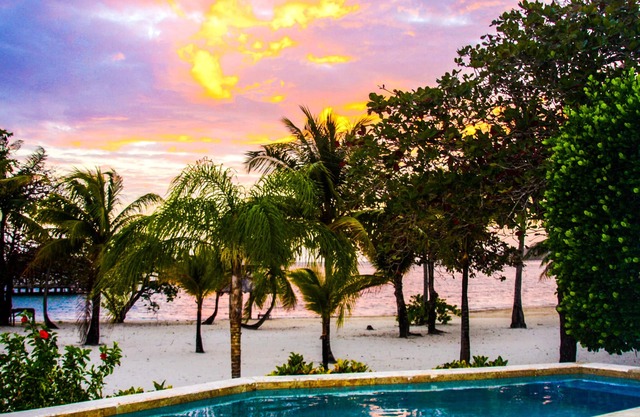 Frente a la playa, piscina privada, bar y restaurante, tienda de buceo, complejo playero cerrado.