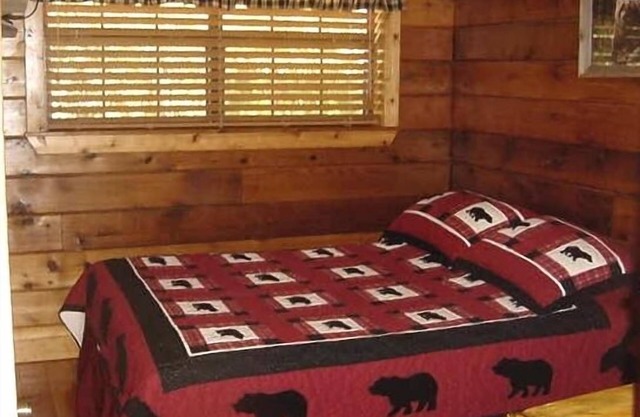 Bear Cabin Necesidad Log - estanque de truchas, Cascada