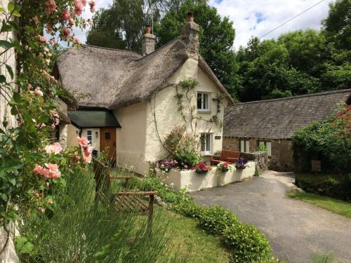 Beautiful chocolate box thatched cottage in heart of Lustleigh, 1 min walk to pub, tearoom & shop