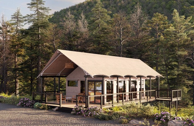 Luxury Family Tree Tent in Tuxedo Falls Resort with Private Waterfalls & Hiking