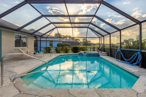 Beautiful home overlooking a freshwater pond and golf course