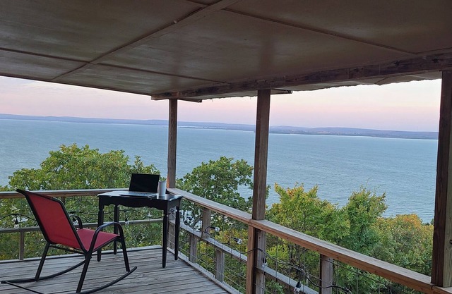 Beautiful Lake Eufaula pano view from the sunroom or deck.