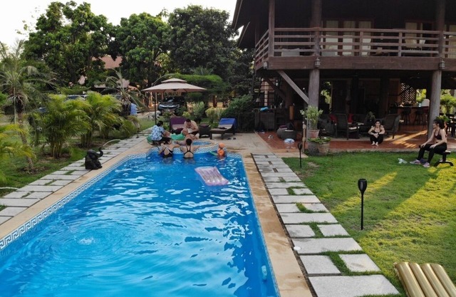 Beautiful large garden teak property right on the river in Bantak village.