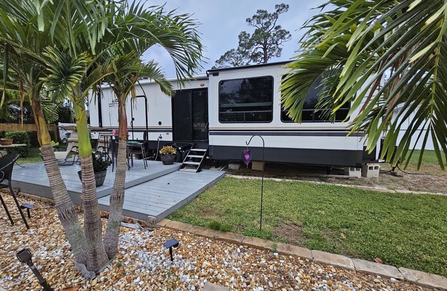 Beautiful RV in resort like setting.