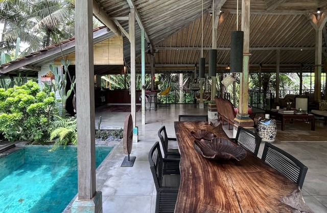 Beautiful villa with private pool surrounded by greenery