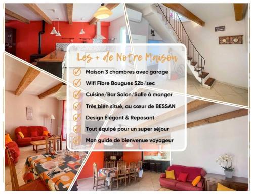 Bessan Maison Harmonia 3 ch 6 p garage patio wifi