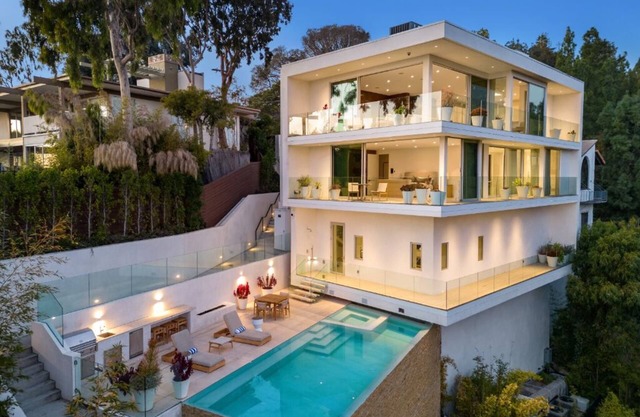 Beverly Grove - Modern Estate with Japanese Garden & 180 Degree Views of LA