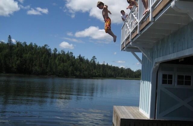 Big Blue barco - Private Island-Kenora, lago de los bosques