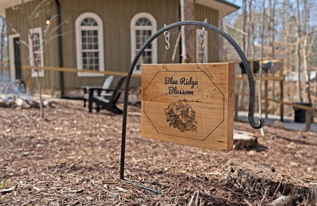 Blue Ridge Blossom: Cozy Octagon Cabin Retreat in the Heart of Nature