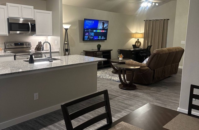 Brand new quiet cozy furnished home in odessa Midland with TV in each room.