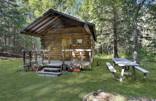 Bridge Cabin - a rustic Alaskan cabin on 2 private acres by the creek